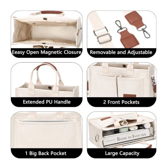 Large Canvas Tote Bag - Picture 4 of 5